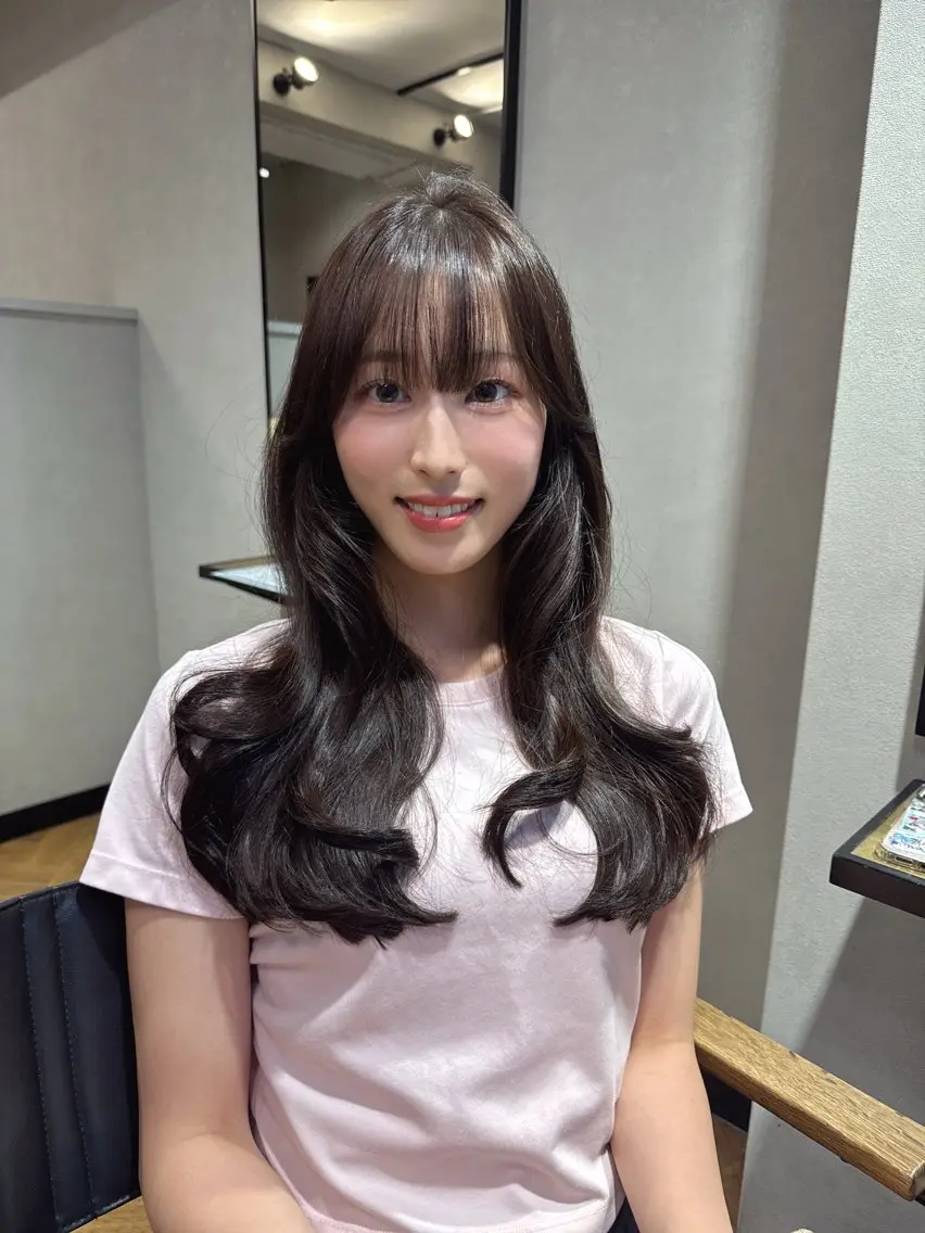 ロング カラー カット ヘアカラー トリートメント Rena/韓国 /ワンホンヘアのヘアスタイル