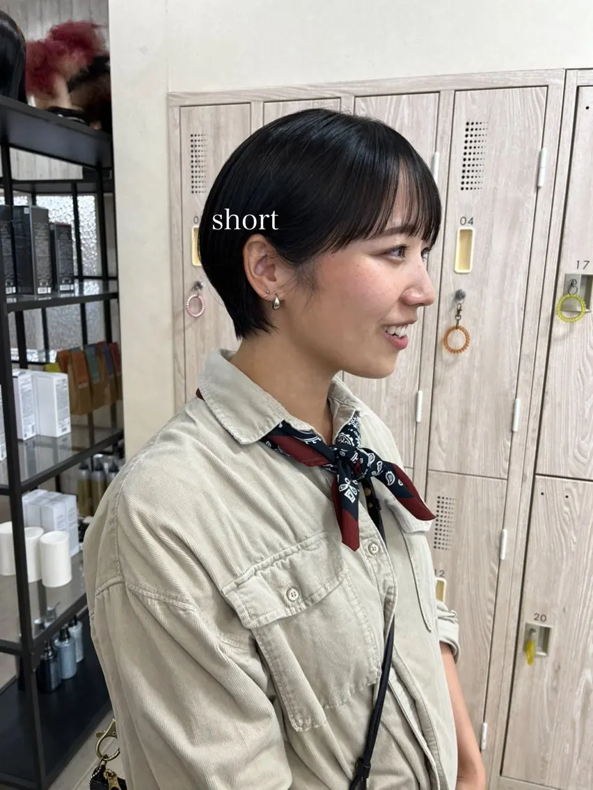 ショート 切りっぱなしボブ ショートボブ ハンサムショート 丸みショート ボブ カット トリートメント 初めてのショート お任せください✂️のヘアスタイル