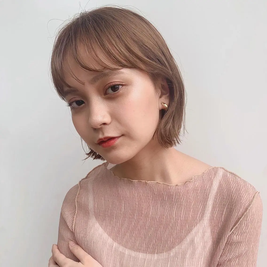 ショート カラー ベージュカラー ボブ 🌱小顔ヘア/ボブ ミディアム/双葉🌱のヘアスタイル