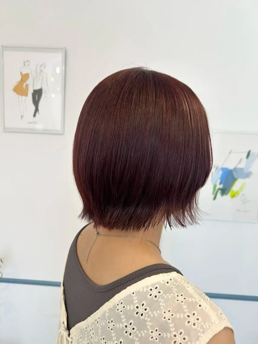 カラー ブリーチ ブリーチなしカラー カット ヘアカラー 青木 優雅のヘアスタイル