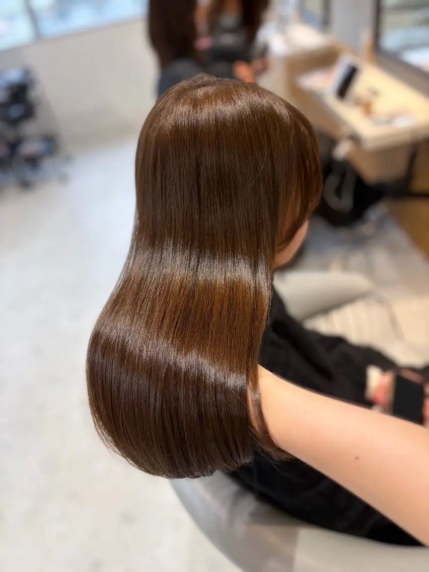 セミロング カラー カット ヘアカラー トリートメント ヘアセット/レイヤー 縮毛矯正/はるか🎀のヘアスタイル