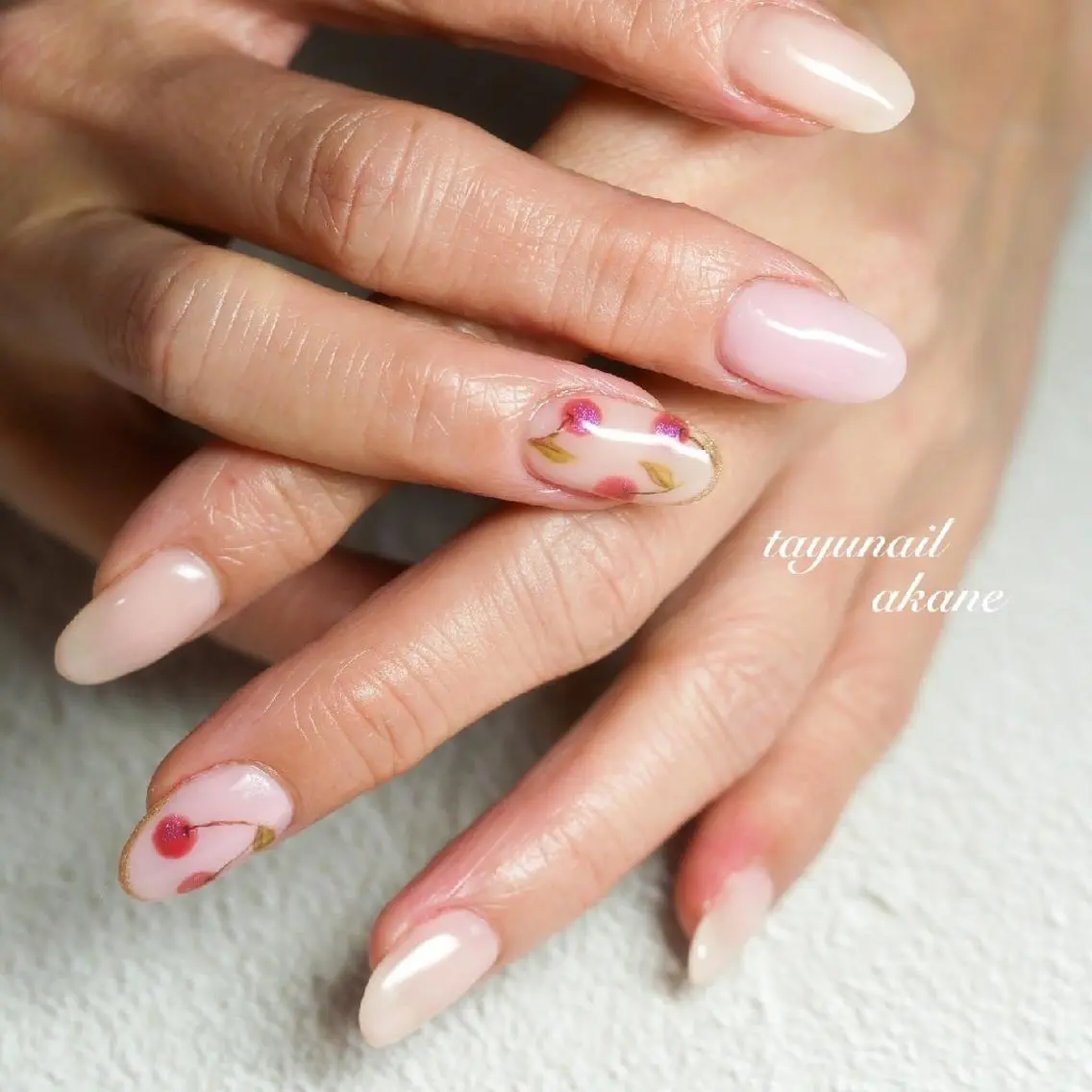 ネイル アートネイル ブルー ジェルネイル パラジェル 春ネイル ネイルサロン 【たゆnail】のネイルデザイン