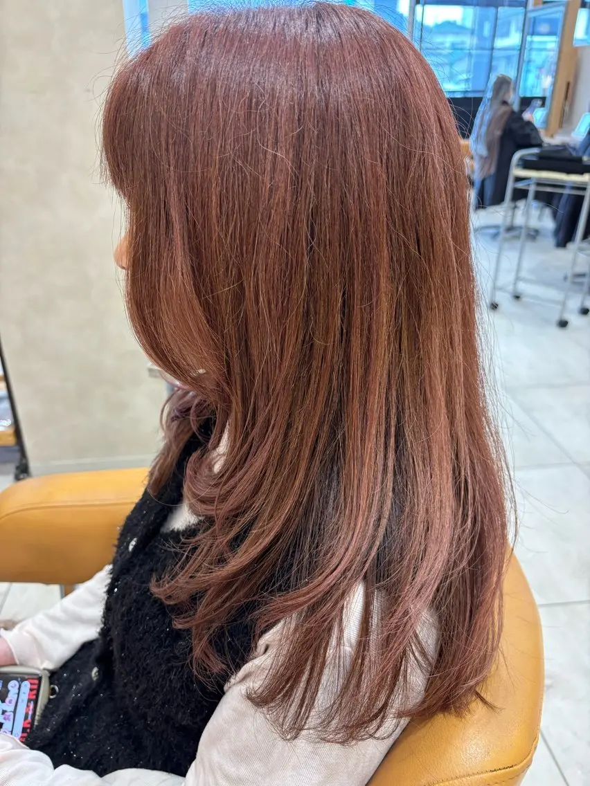 ロング カラー 顔まわりレイヤー レイヤーカット かわにし ゆきのヘアスタイル