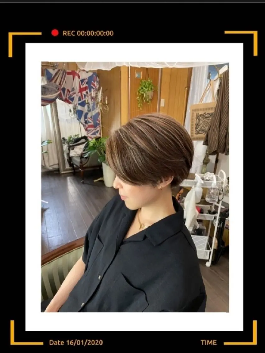 ショート カラー ハイライトカラー ハイライト 【美女が沼る和空間】 渋谷頭浸浴ヘッドスパのヘアスタイル
