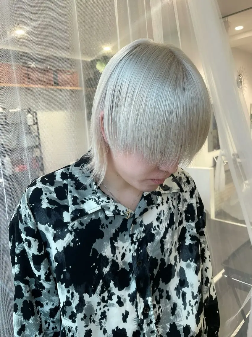 ショート カラー メンズ メンズブリーチ ブリーチ 京都美容師 塩のヘアスタイル