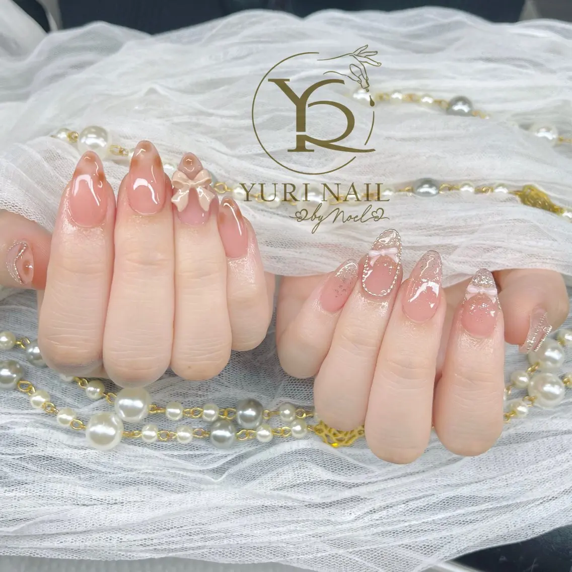 ネイル チークネイル フットネイル フレンチネイル グラデーション キラキラネイル ハンドネイル フットネイル ハンドケア YURI Nail Funabashiのネイルデザイン