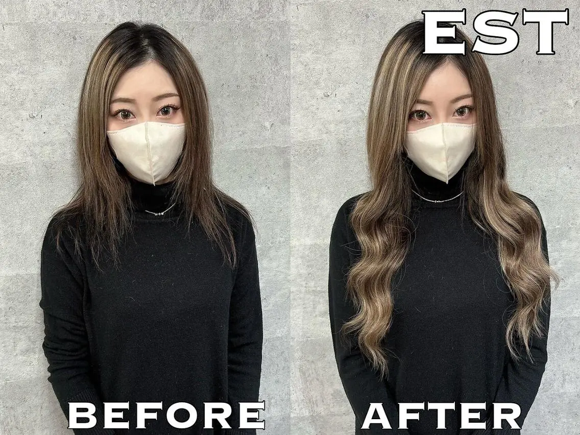 メンズ ロング ヘアアレンジ カラー シールエクステ メンズバレイヤージュ メンズブリーチ メンズハイライト メンズハイトーン M. KANAのヘアスタイル