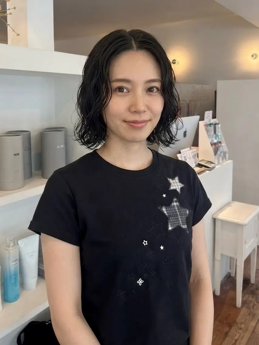 ミディアム パーマ カット ヘアカラー 【YARD.】 渡邊 こころのヘアスタイル