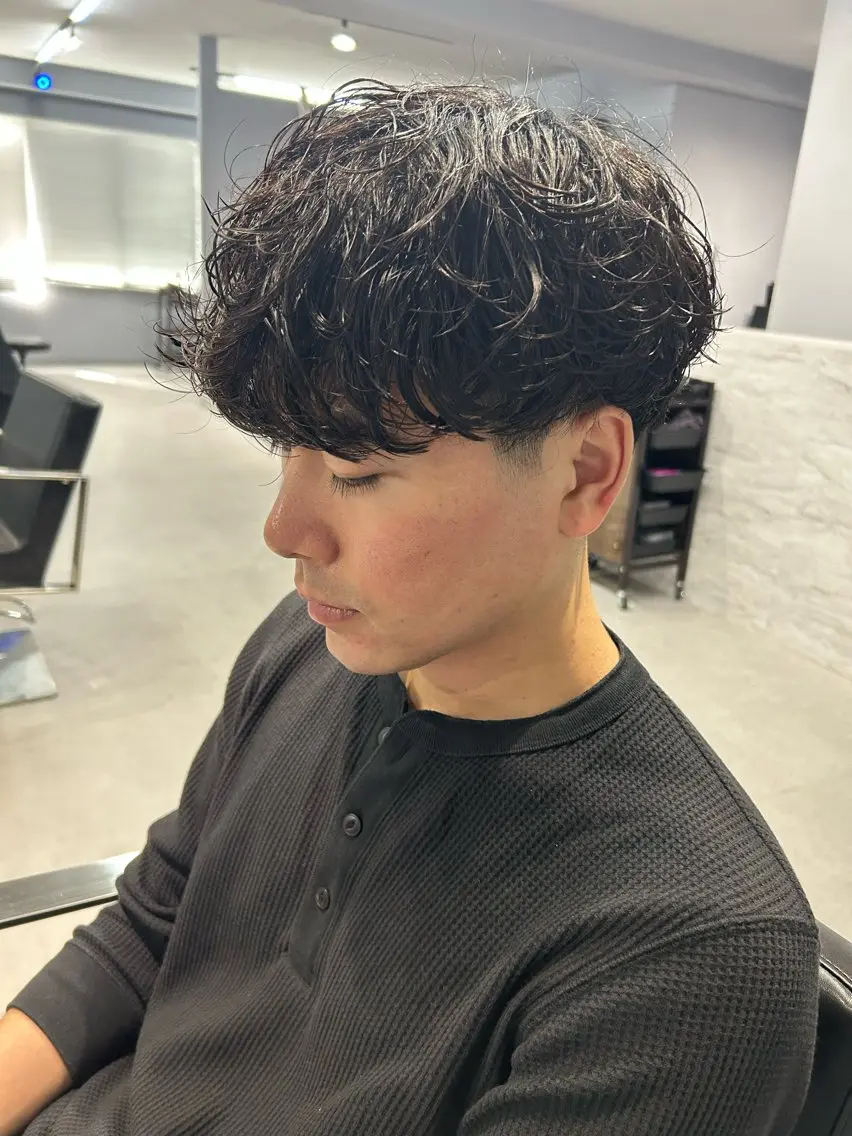 ショート パーマ メンズ カット パーマ トリートメント メンズパーマ特化 勝毛広貴のヘアスタイル