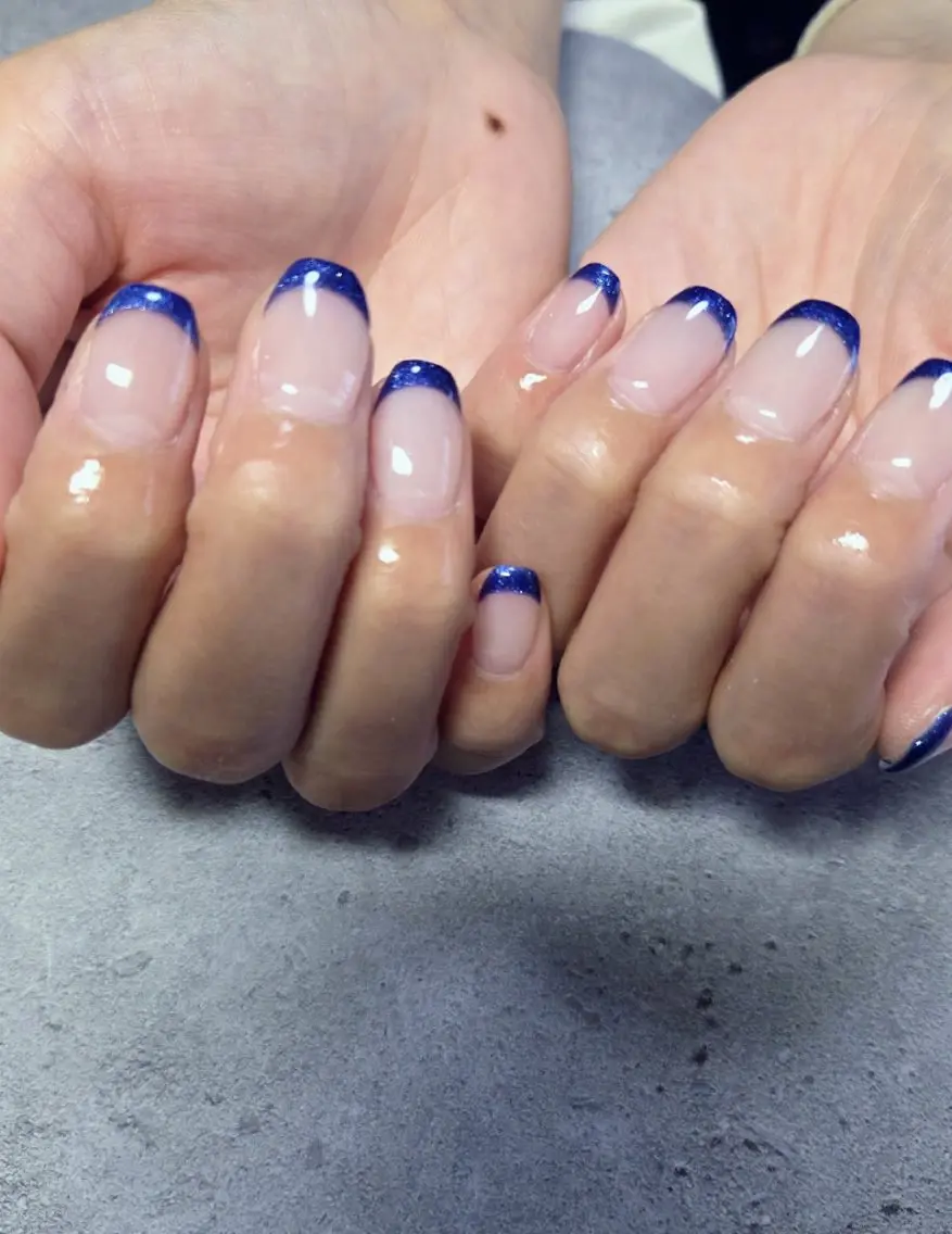 ネイル アートネイル フレンチネイル キラキラネイル ラメ(グリッター) マグネットネイル ハンドネイル flure de neige yukiのネイルデザイン