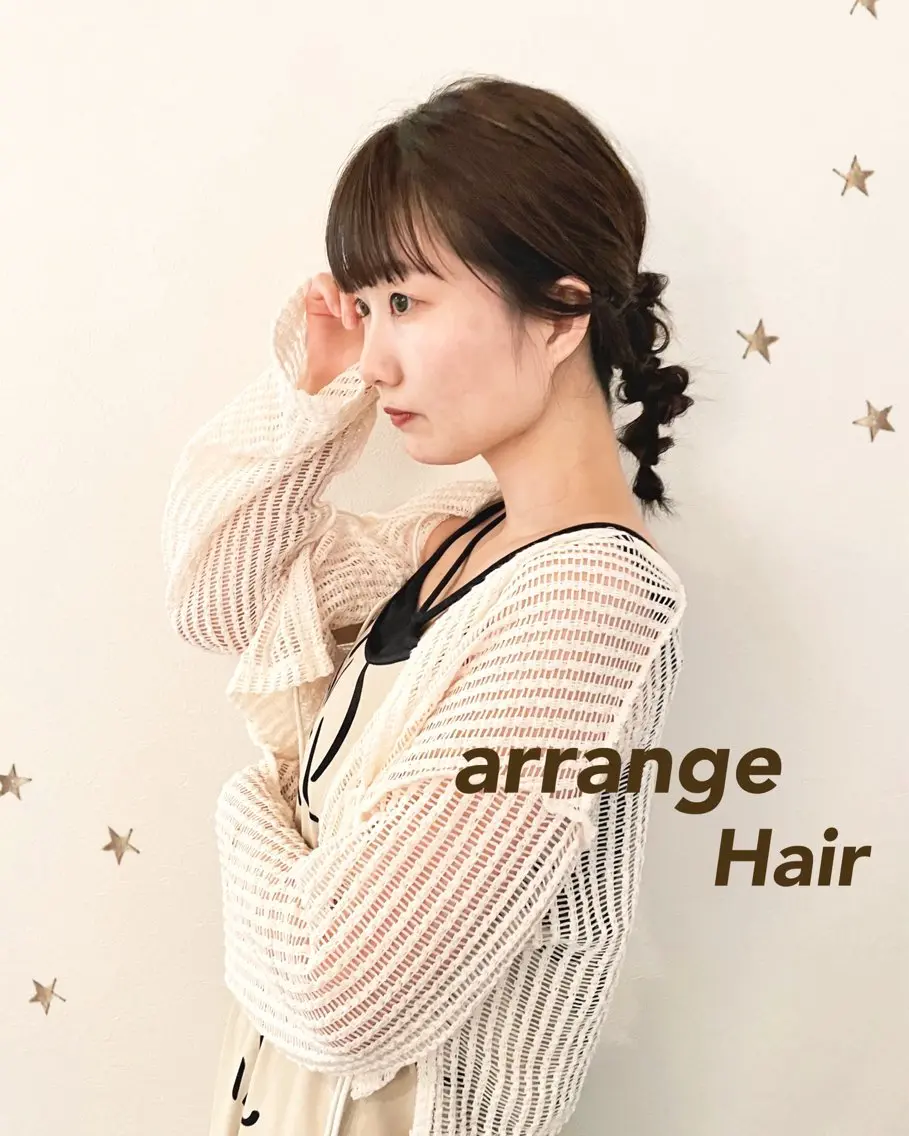 セミロング ヘアアレンジ ヘアセット 市川 千夏のヘアスタイル