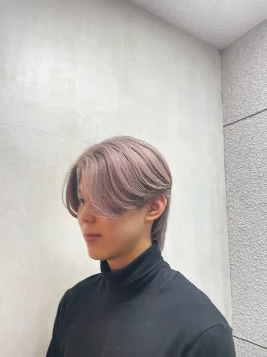 メンズ ヘアカラー トリートメント 🧸顔周りカット /透明感🎀のヘアスタイル