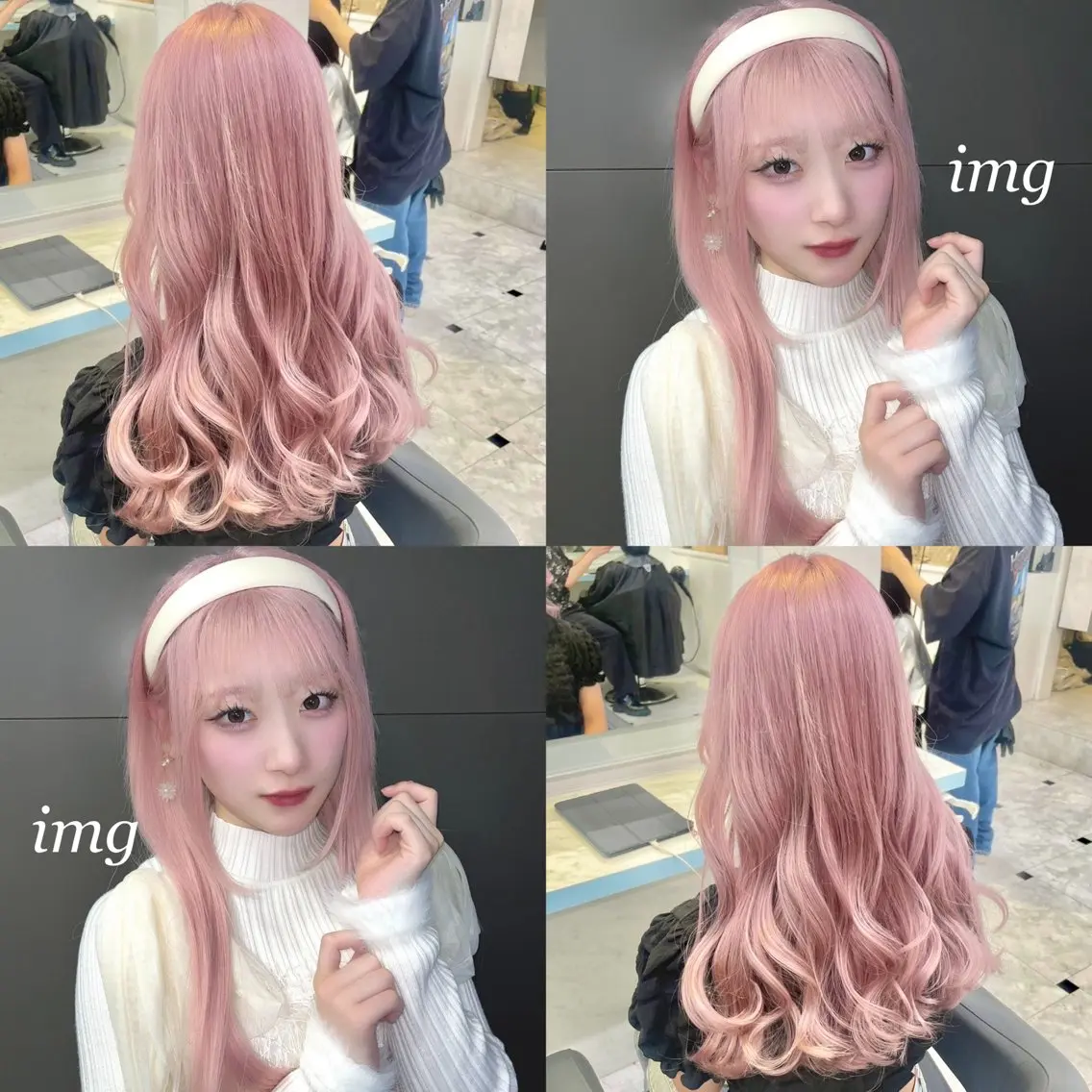 ロング カラー ヘアアレンジ 韓国レイヤー＆ピンク 艶髪🩶maikoのヘアスタイル