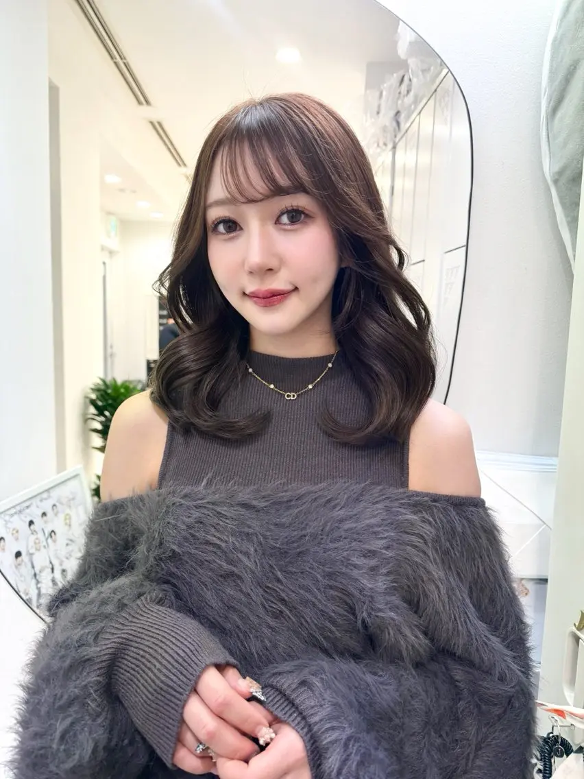 ミディアム カラー なつき🎀韓国ヘア /透明感カラーのヘアスタイル