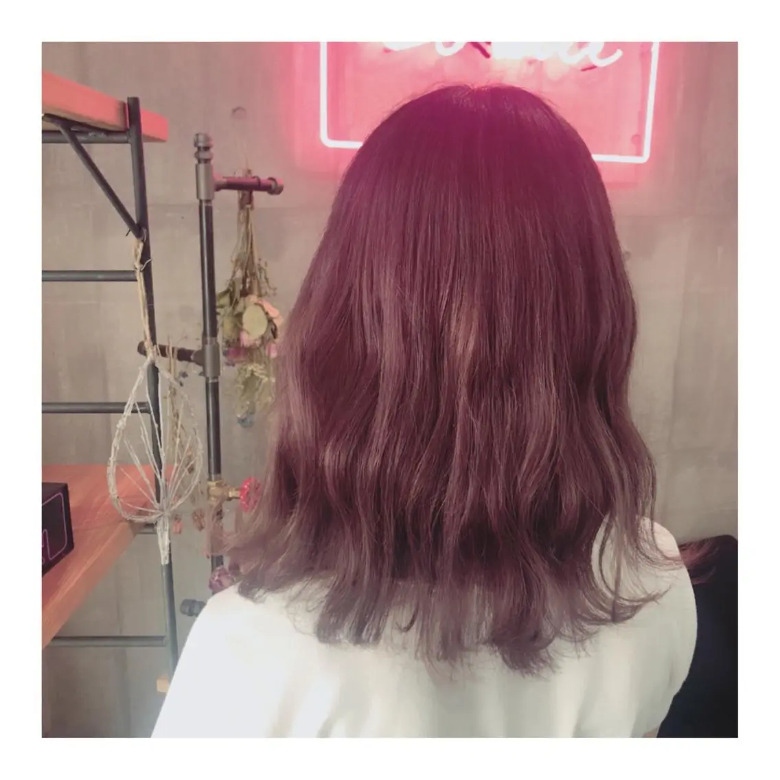 セミロング カラー ブリーチ ラベンダーカラー ピンクカラー ピンクラベンダー 髪質改善💓艶髪💓 暖色💗加藤あゆみのヘアスタイル
