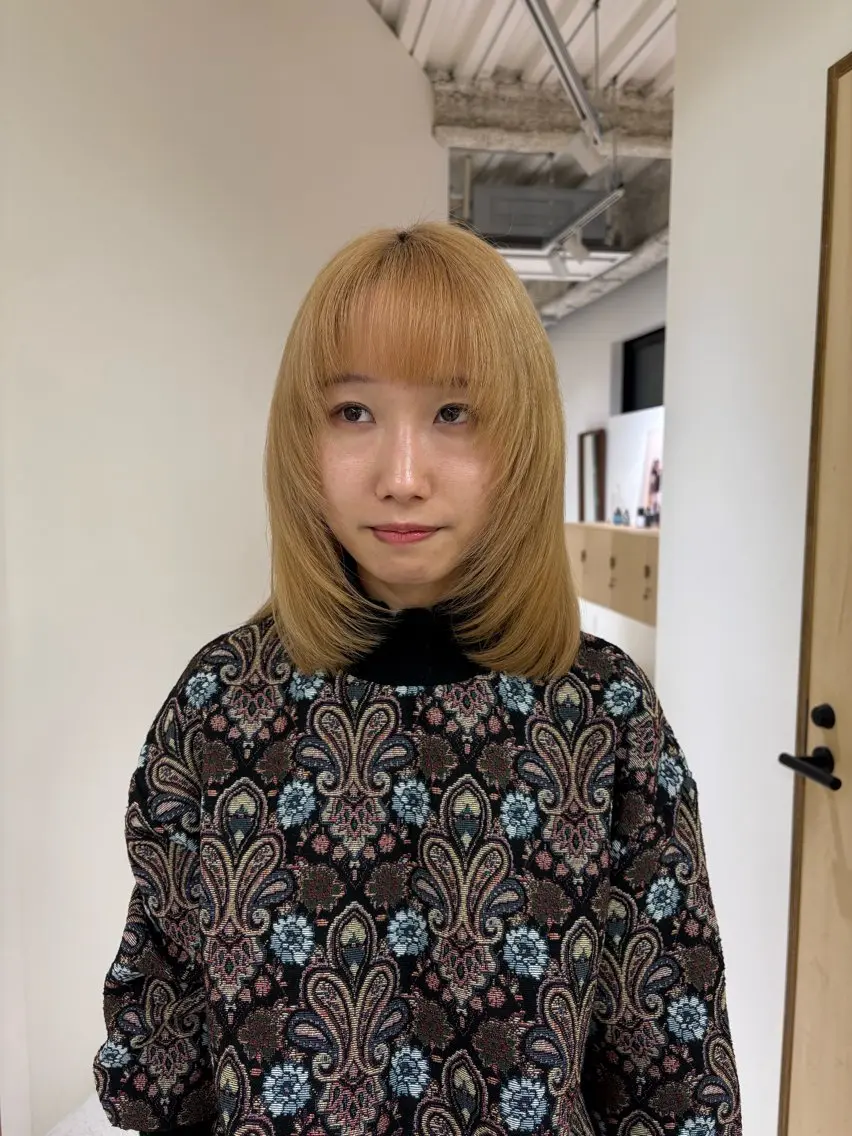 ミディアム 田中 樹奈のヘアスタイル