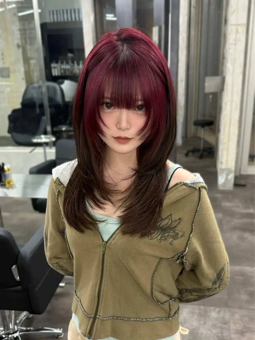 セミロング セミロングパーマ 縮毛矯正 ウルフカット RYOTA /GARTE髪質改善のヘアスタイル