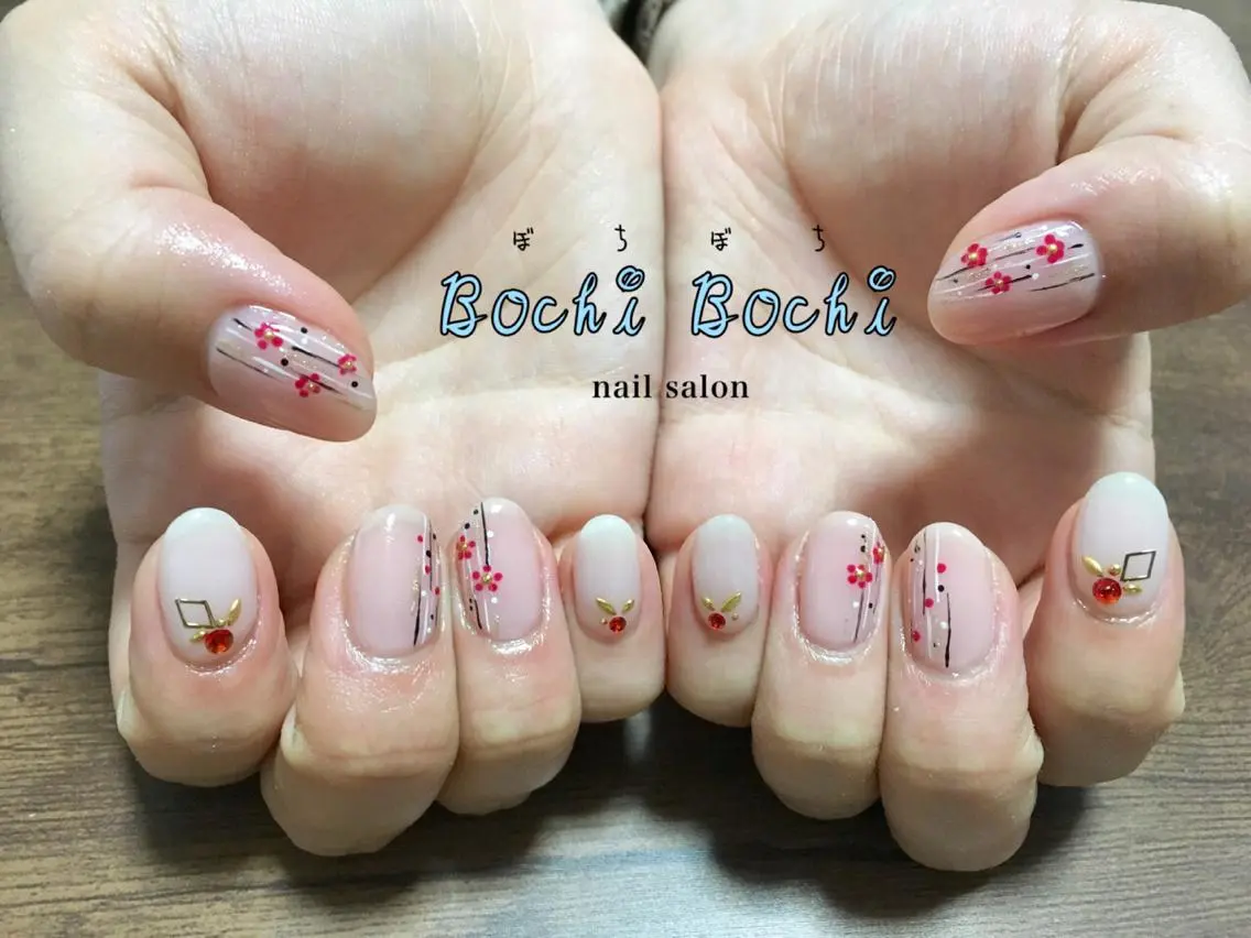 ネイル アートネイル フラワーネイル nail salon BochiBochiのネイルデザイン