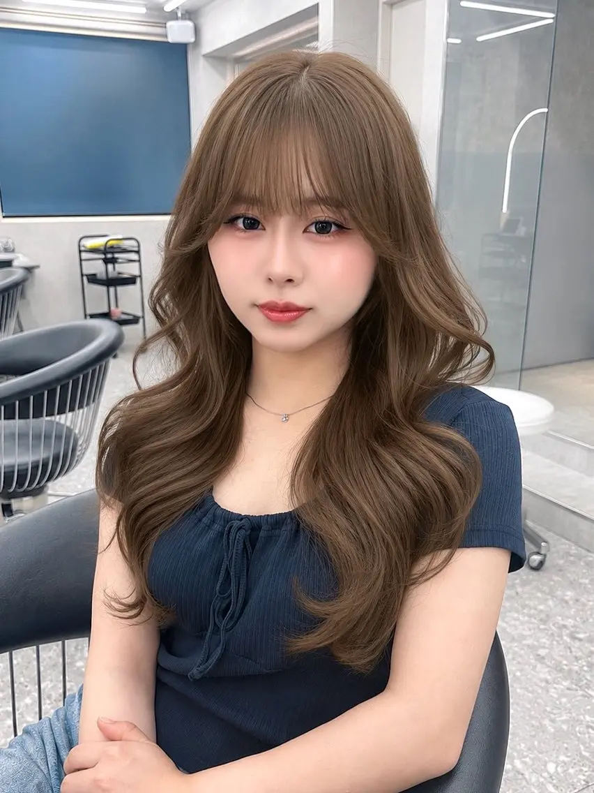 セミロング ヘアカラー トリートメント mao 福岡美容師/韓国ヘアのヘアスタイル