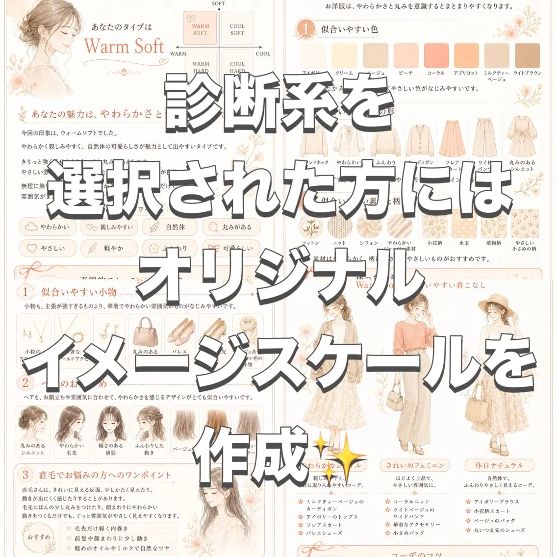 パーソナルカラー診断 骨格診断 顔タイプ診断 メルクヘアー 中澤のヘアスタイル
