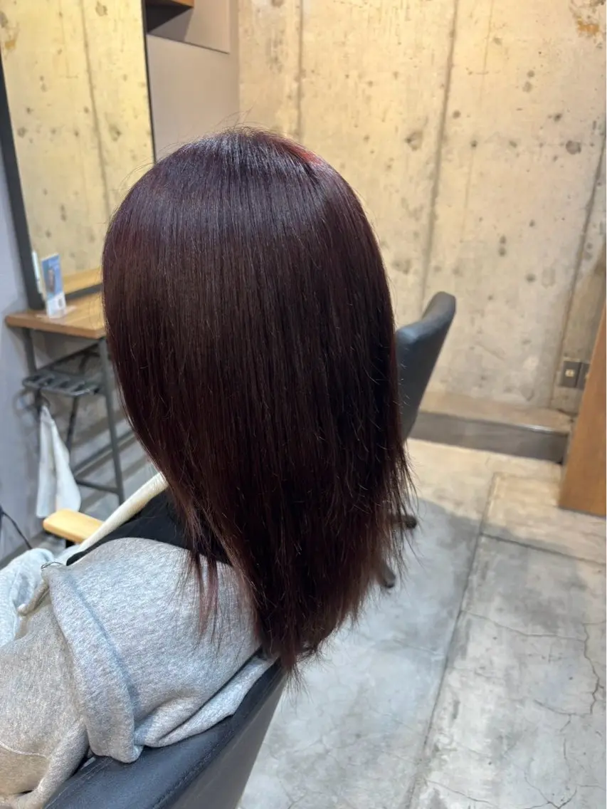 セミロング カラー 西本 蓮太郎のヘアスタイル