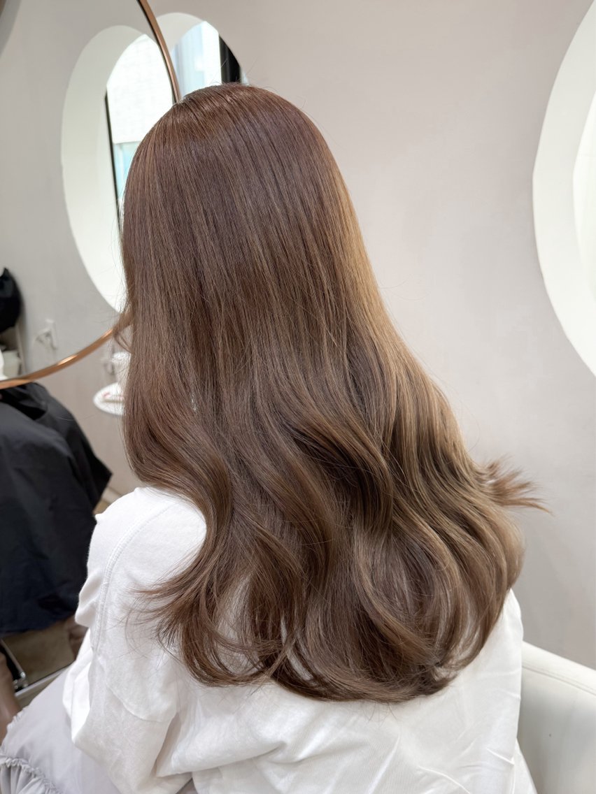 ロング カラー ベージュカラー ダブルカラー グレージュ ミント オリーブグレージュ カット ヘアカラー トリートメント ミディアム/顔周り/ ベージュ🌼mayuのヘアスタイル
