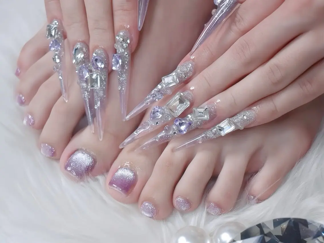 メンズ キッズ ネイル ブルー ジェルネイル ガーリー グラデーション グリーン ハンドネイル フットネイル Rin Nail 新大久保店のネイルデザイン