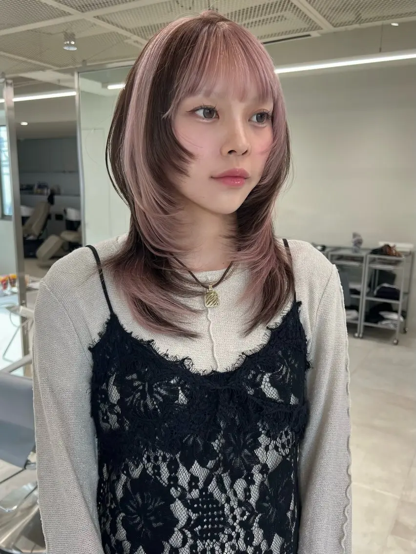 セミロング カラー ブリーチ レイヤーカット ウルフカット ウルフレイヤー RIN🪐 ウルフ／ハイトーンのヘアスタイル