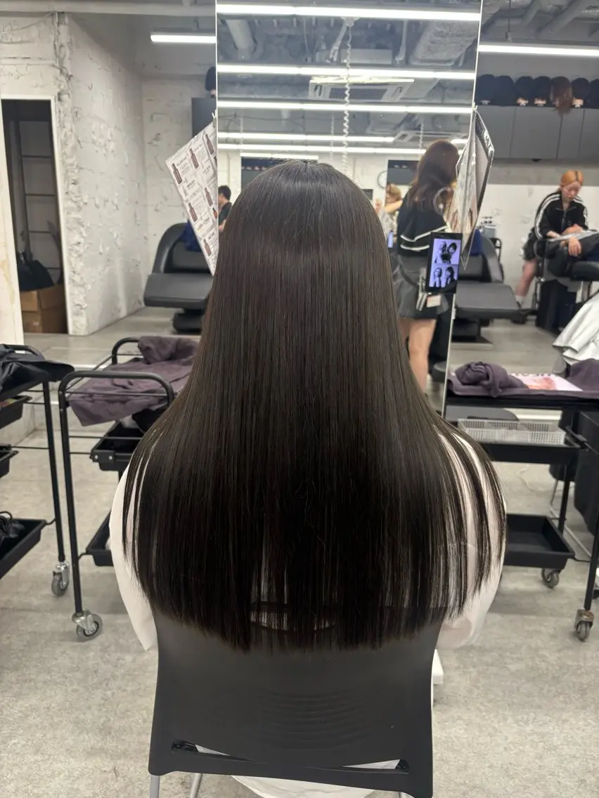ロング ヘアカラー トリートメント 縮毛矯正/ブリーチな しラベンダー/心優のヘアスタイル