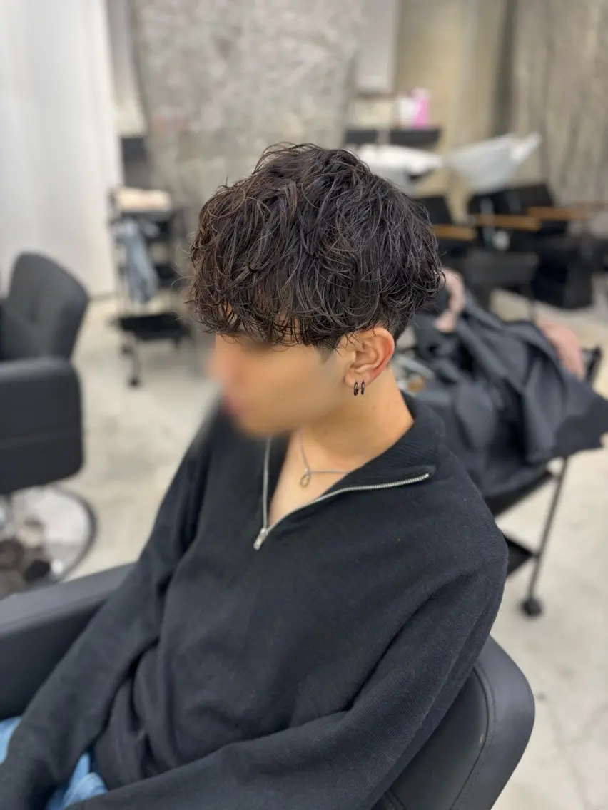 パーマ メンズ カット パーマ 山田 瑛司のヘアスタイル