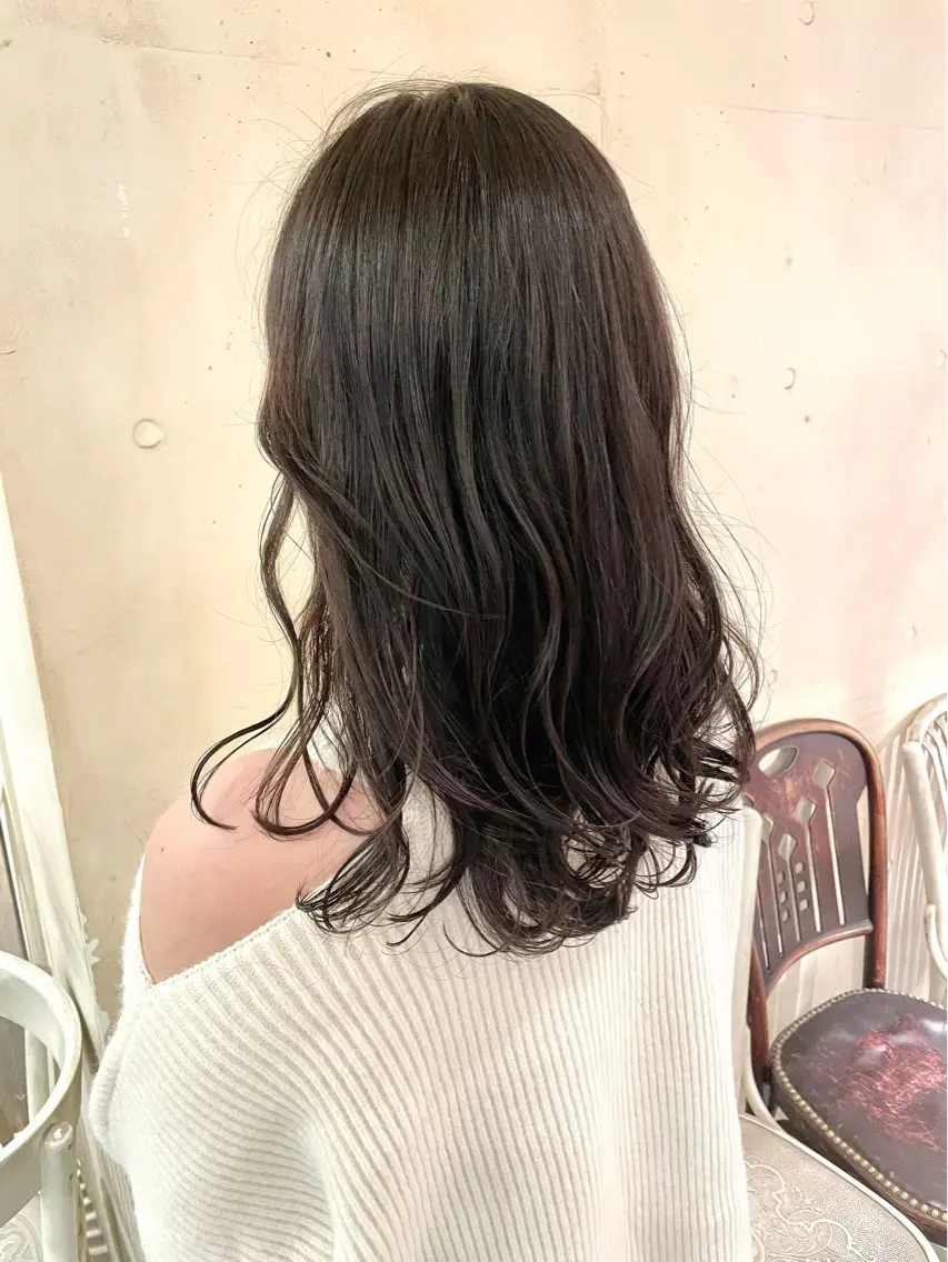 セミロング パーマ 髪質改善 縮毛矯正/ レイヤー/銀座/本木のヘアスタイル