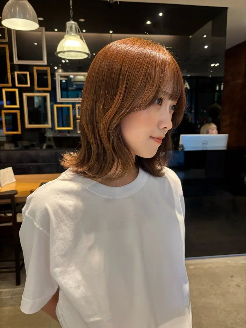 ミディアム 顔周りカット カット 美 海のヘアスタイル