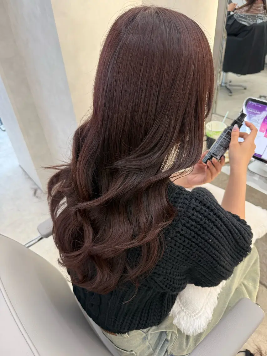 カラー カット ヘアカラー トリートメント ヘッドスパ むく/顔周りカット/ ブリーチなしwカラーのヘアスタイル