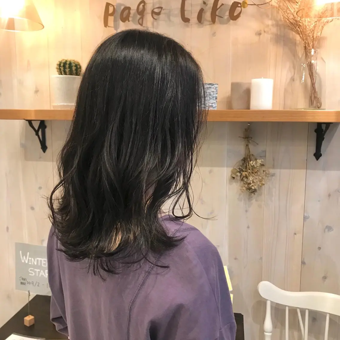 セミロング カラー ダークグレー ダークグレージュ グレージュ 透明感カラー/ 寺田千雅子のヘアスタイル