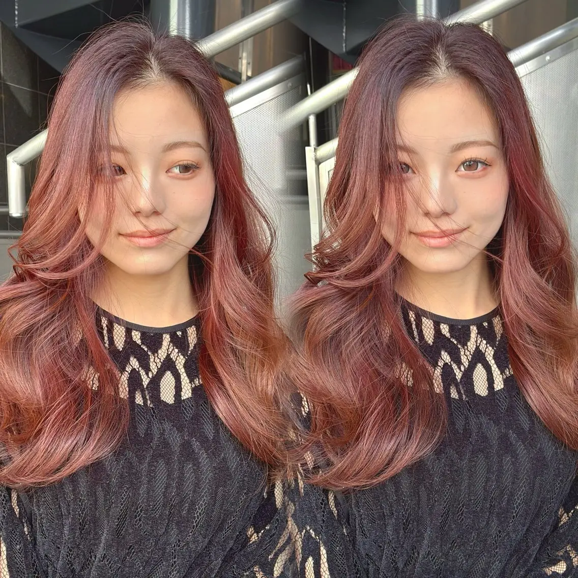 ロング レイヤーカット ロング カット ヘアカラー calna 古賀 菜摘のヘアスタイル