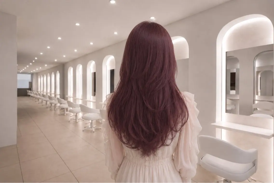 ロング カラー ダブルカラー ラベンダーカラー ピンクカラー 髪質改善 ヘアカラー トリートメント FORCE 青木明日翔のヘアスタイル