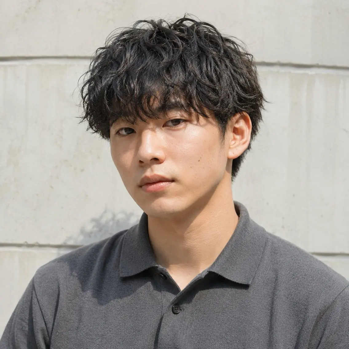 パーマ メンズ カット パーマ トリートメント 深町 航波のヘアスタイル