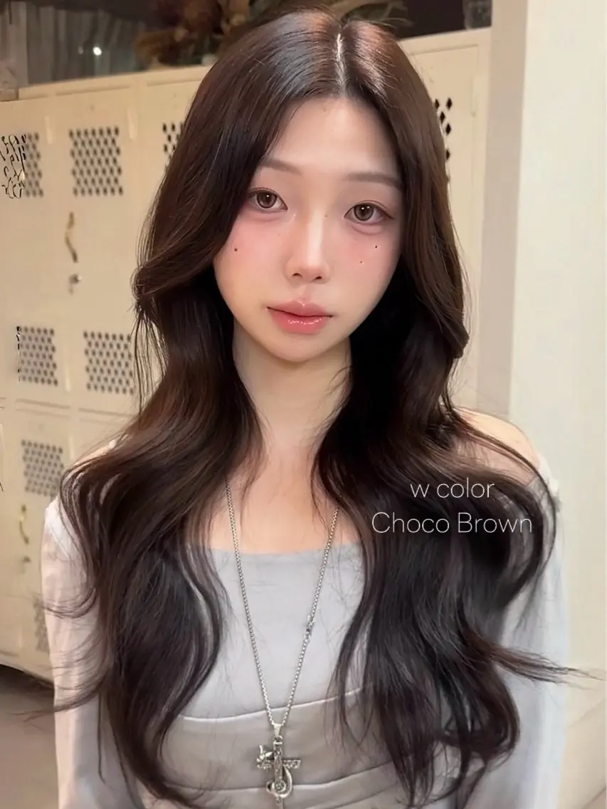 ロング カラー ブリーチ ブラウンカラー ブリーチなしカラー 韓国風ヘア ヘアカラー トリートメント 🤍 韓国ヘア / INORI 🤍のヘアスタイル