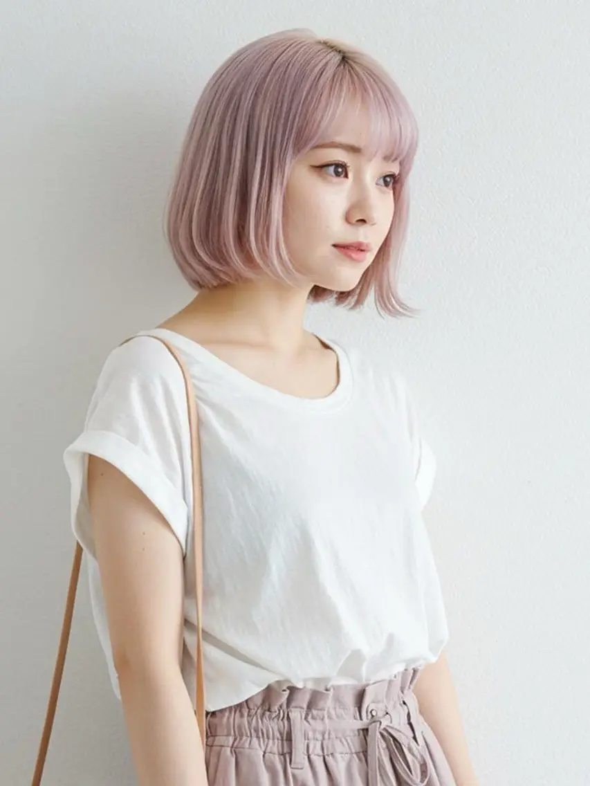 ショート カラー 透明感カラー ピンクカラー 瀬尾 加寿馬のヘアスタイル
