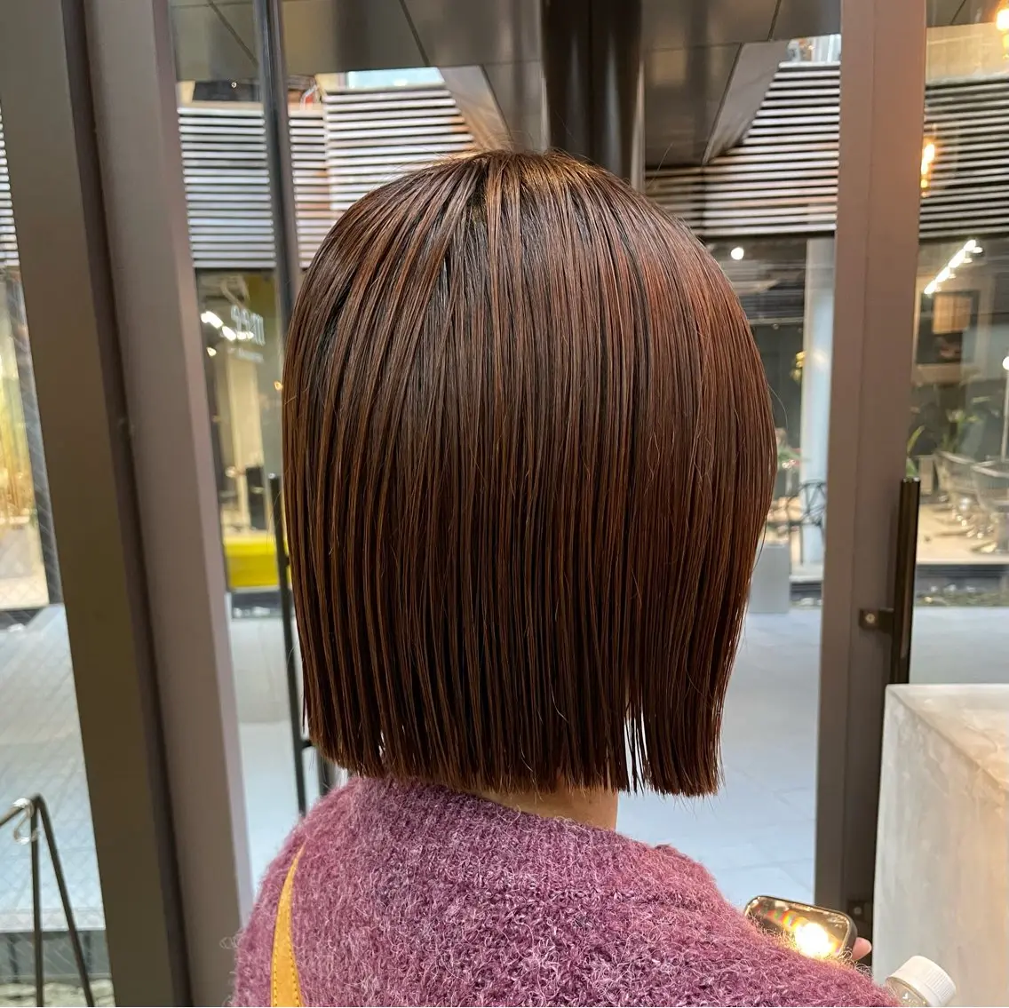 ショート 切りっぱなしボブ ボブ カット 縮毛矯正 トリートメント ボブ/ショート /パーマ/shinのヘアスタイル