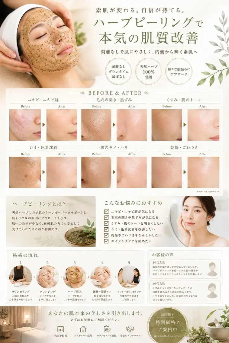 エステ リラク ハーブピーリング🫧 /PENNY塚口店のエステ・リラクイメージ