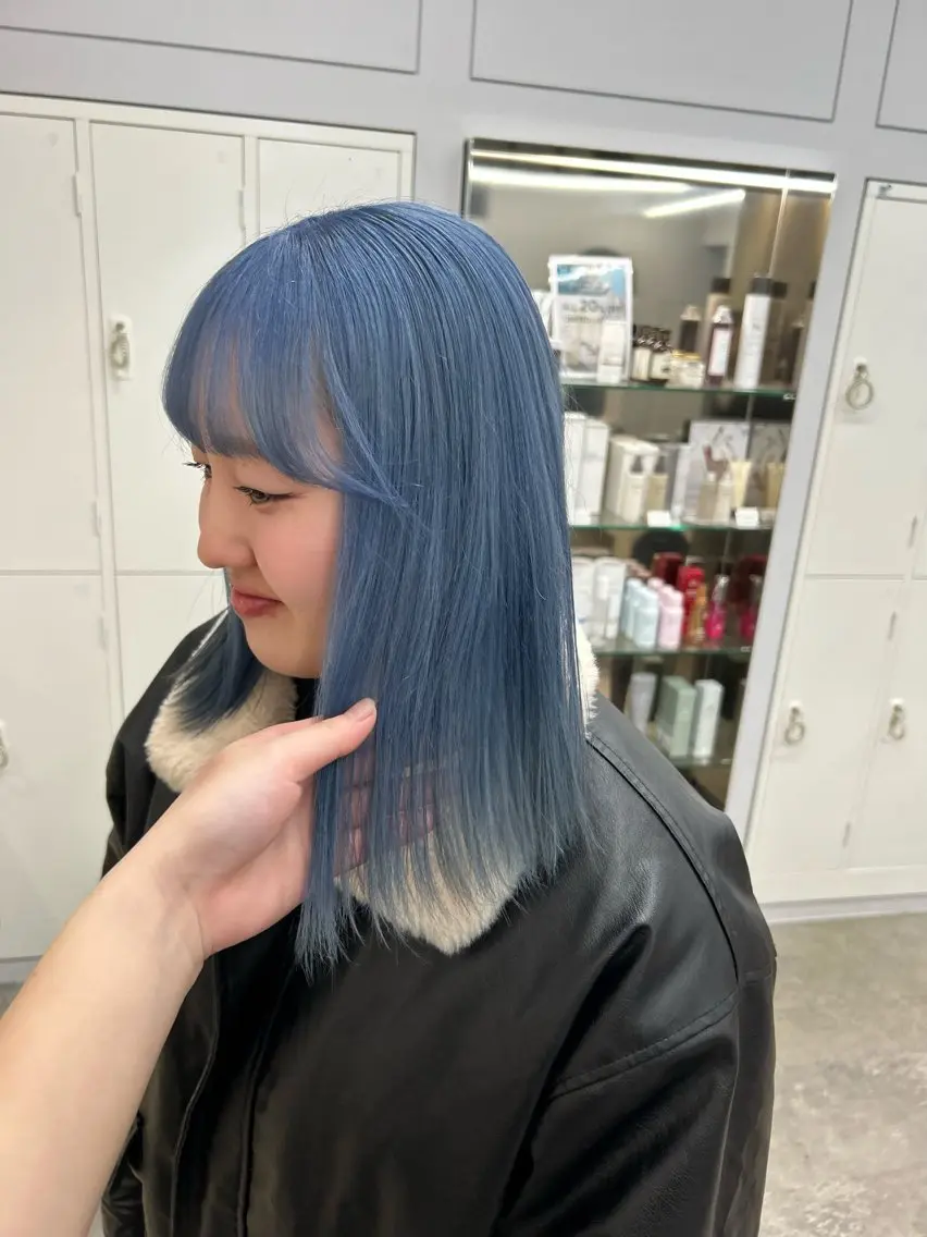 ミディアム ハルカ 美髪縮毛矯正 レイヤーモデル募集のヘアスタイル