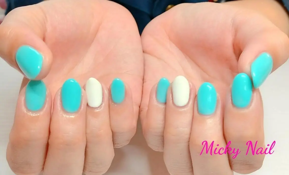 ネイル 水色 Micky nail chikushinoのその他イメージ