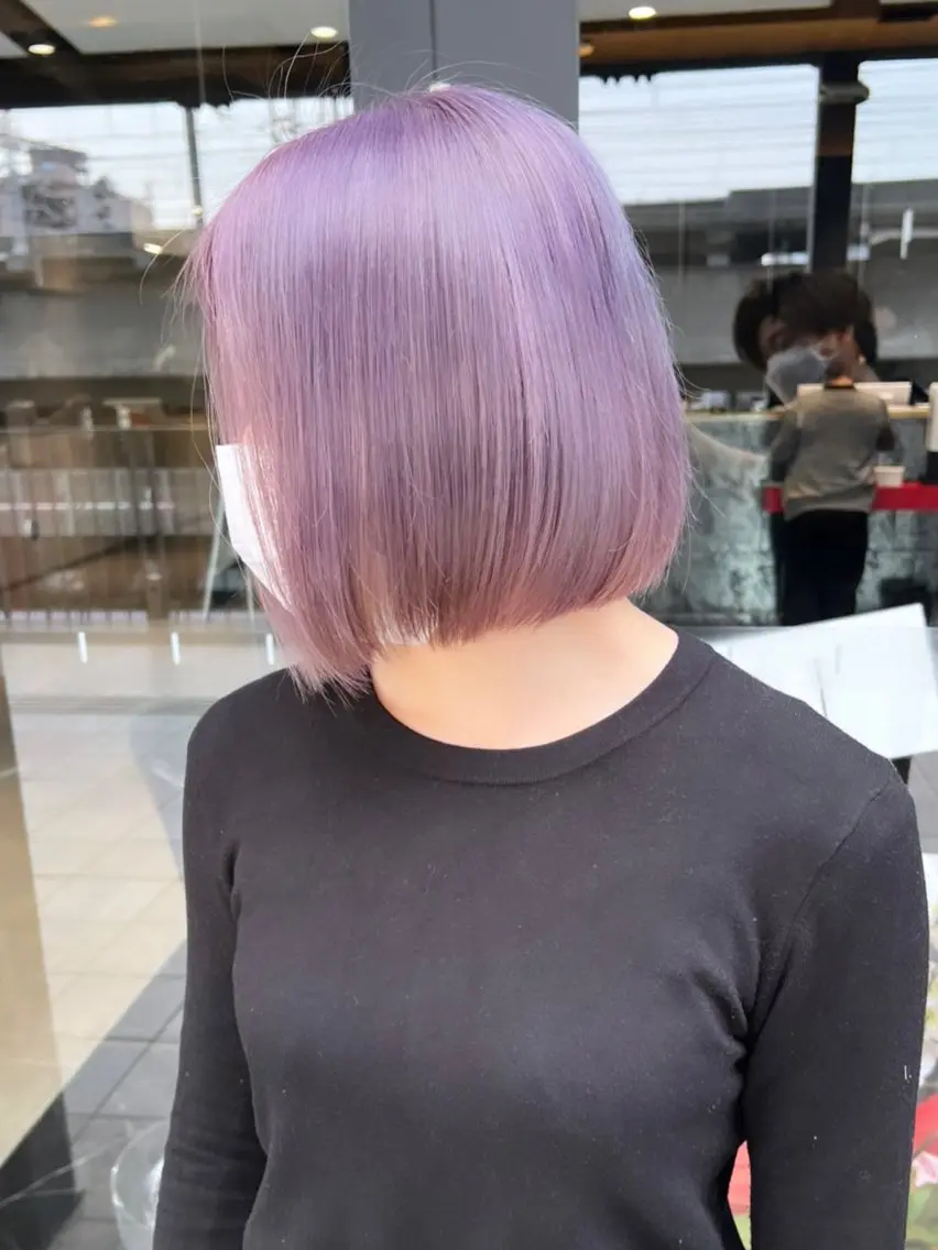 ミディアム カラー ブリーチ 透明感カラー 髪質改善 トリートメント ブリーチカラー/ 岩破瑞希のヘアスタイル