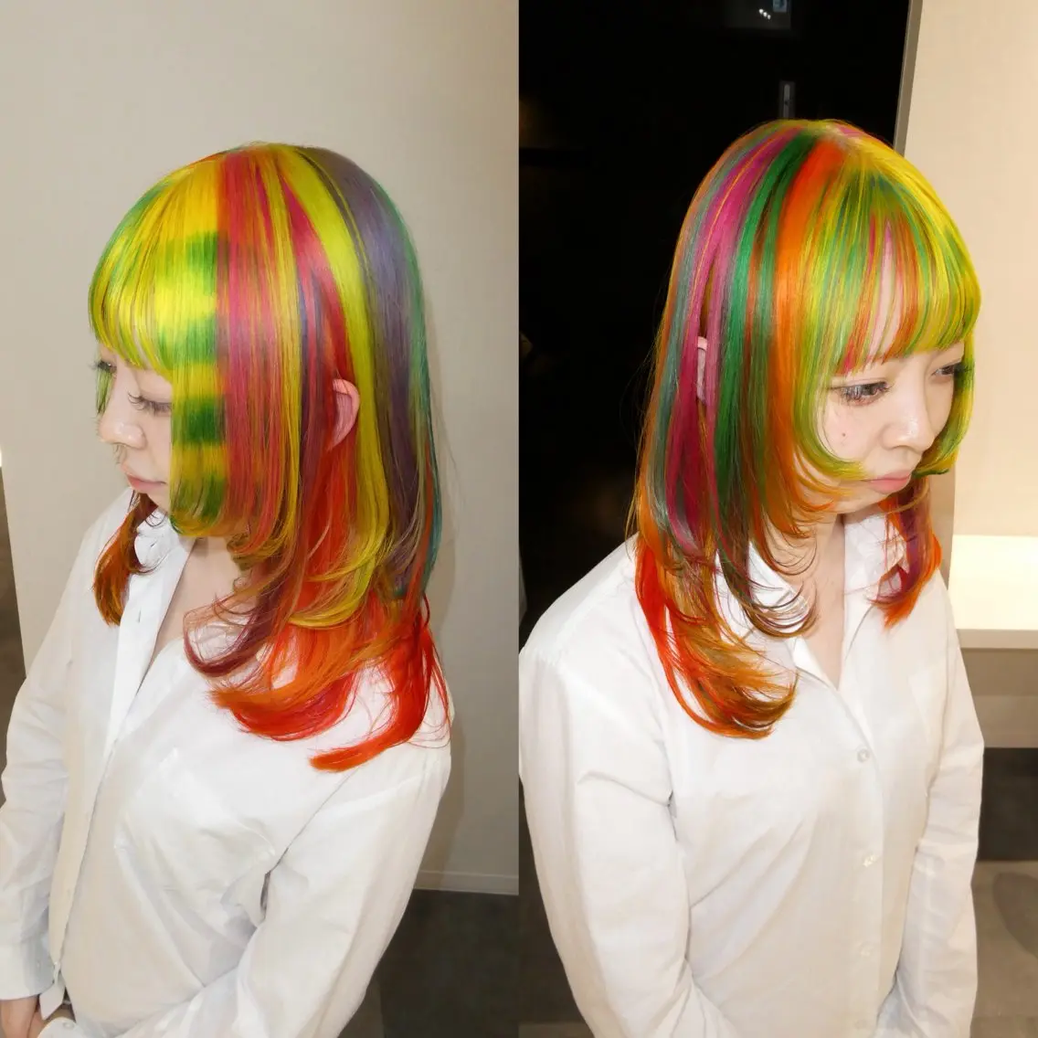 セミロング カラー ブリーチ 佐野 えり奈のヘアスタイル
