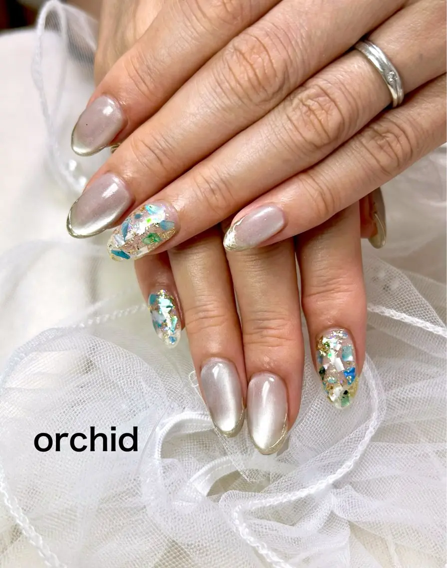 ネイル ハンドネイル orchid ♡オーキッドのネイルデザイン