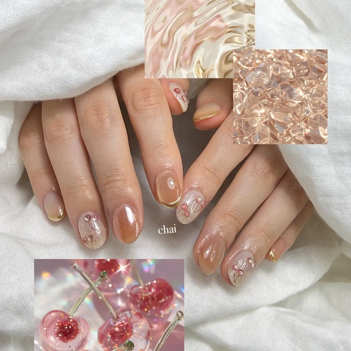 ネイル フレンチネイル マグネットネイル ミラーネイル ハンドネイル chai nail + eye📍鶴橋のネイルデザイン