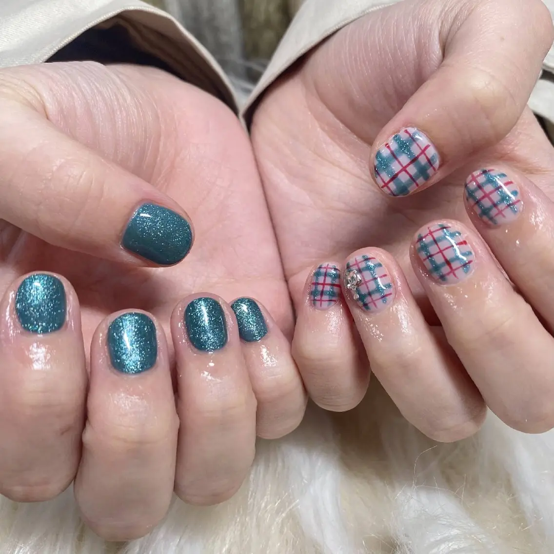 ネイル 長さ出し 韓国ネイル マグネットネイル ピンク バレンタイン BelireMaa Nail&eyeのネイルデザイン