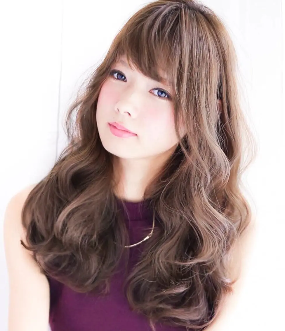 ロング カラー パーマ 長尾 桃佳のヘアスタイル