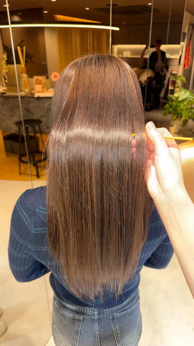 ロング カラー 縮毛矯正 縮毛矯正 ヘッドスパ カラーモデル/縮毛 矯正モデル/あやかのヘアスタイル